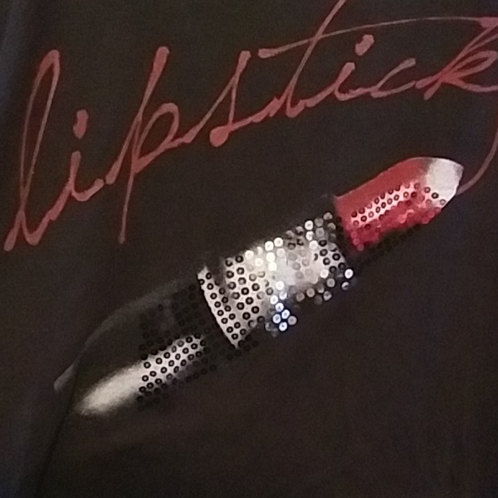 L8ter Lipstick Black Tank Sz S